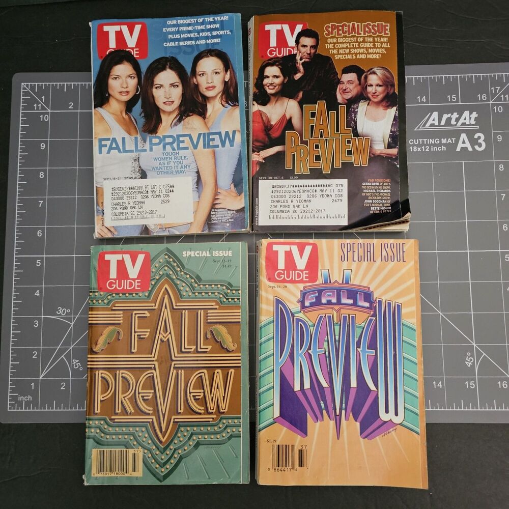 TV GUIDE Lot of 4 Fall Preview Issues South Carolina 96, 97, 00, & 01